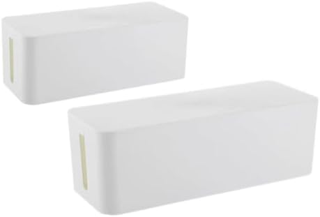 Cable Management Box,Power Cover Surge Protector for Desk Small White - Image 7