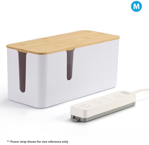 ZhiYo 2 Pack Cable Management Box, Large & XL, Power Strip Organizer, White - Image 7