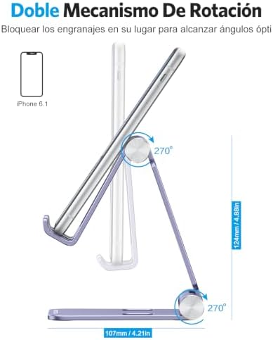 OMOTON Foldable Cell Phone Stand, C4 Portable Aluminum Phone Holder - Image 7