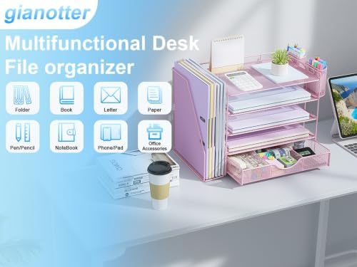 gianotter 5-Tier Desk Organizer with Drawers and File Holders - Image 7
