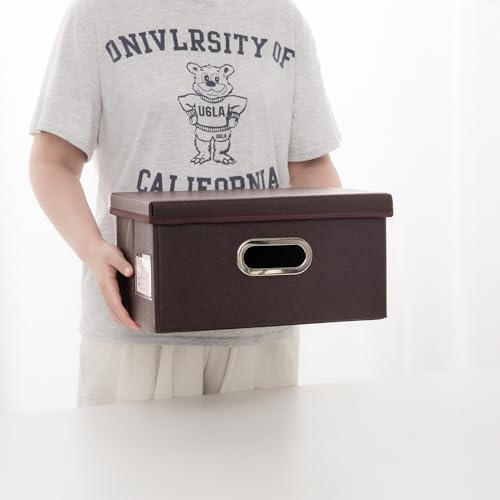 Leather Foldable Storage Boxes with Lids,Closet Storage Bins 15L - Image 6