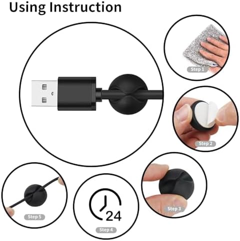 12PCS Black Adhesive Cable Clips Cord Organizer for Wire Management - Image 7