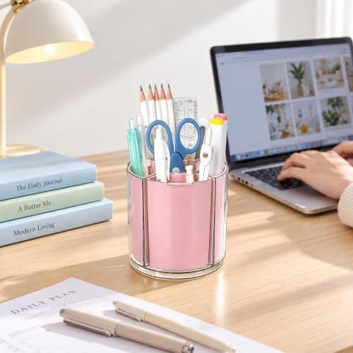 360° Rotating Pen Holder for Desk Adjustable Pencil Organizer, Pink - Image 7