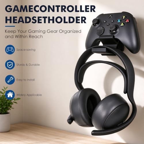 Linkidea Aluminum Alloy Controller & Headset Wall Mount Holder, Black - Image 6