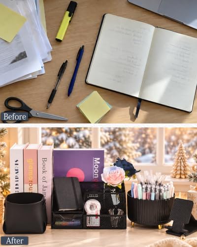 Black Desk Accessories 21-Piece Office Supplies Gift Set - Image 7
