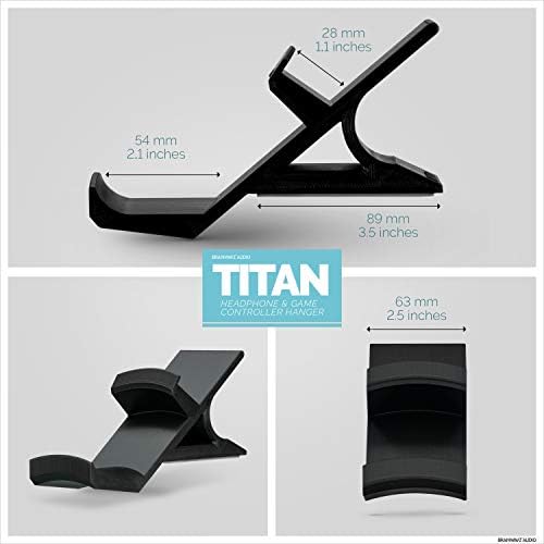 BRAINWAVZ The Titan - Desktop Gamepad Controller & Headphone Hanger Holder - Designed for Xbox ONE, PS4, PS3, Dualshock, Switch, PC, Steelseries, Steam & More, Reduce Clutter, Black - Image 7