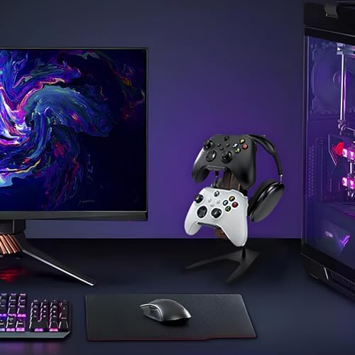 Controller Stand and Headphone Stand, Creative Wooden Controller Holder for Game Room Décor, Controller Stand for Desk, Fit Xbox, PS4, PS5 - Image 7