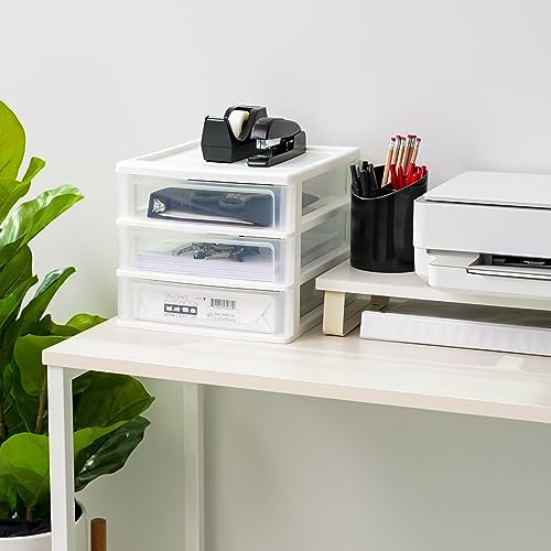 IRIS USA 3-Drawer Medium Stacking Desktop Organizer, White - Image 7