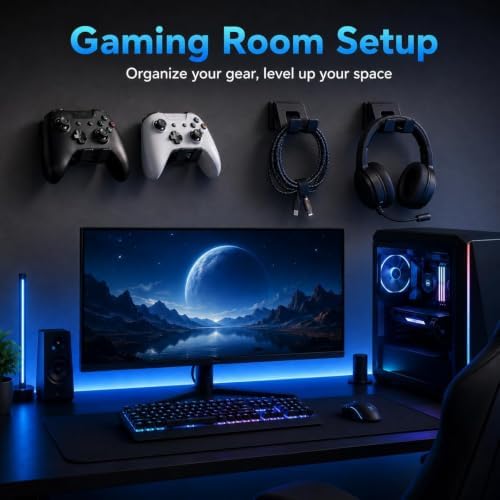 7 Pcs Headphone and Controller Holder, Versatile Wall Mount - Image 6