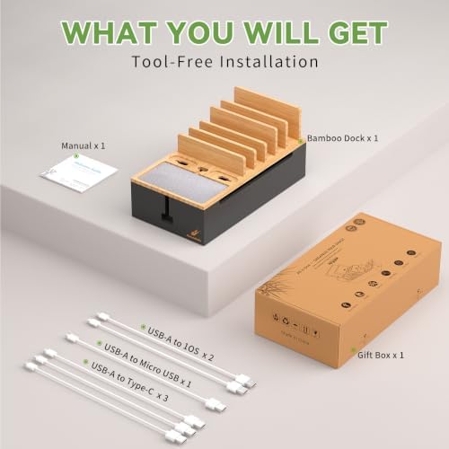 Cord Organizer Box with 6 Wire Cables-Natural + Black - Image 7