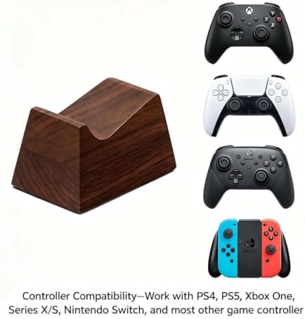 Walnut Gaming Headphone and Controller Stand with 800 x 300 mm Mouse Pad - Image 7