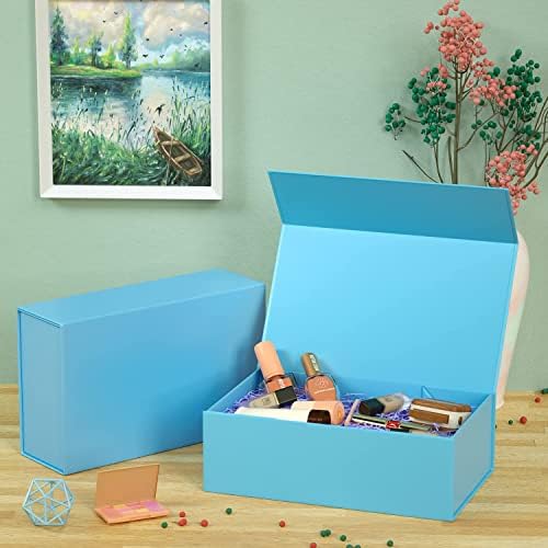 RYDDOY Blue Gift Box, 13.8x9.5x4.3'' Large Gift Boxes with Lids - Image 6