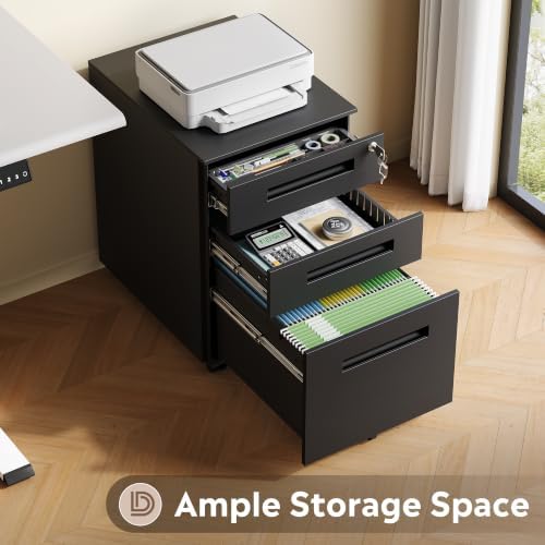 DEVAISE 3 Drawer Mobile File Cabinet, Fully Assembled Except Casters - Image 6