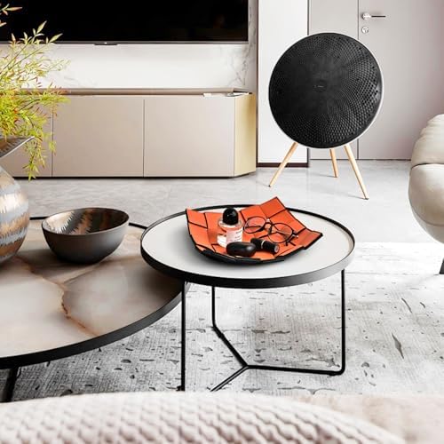 Valet Tray PU Leather Key Holder Bowl for Women and Men Entryway Table Nightstand Desk Tray for Wallet, Keys Men's Gift - Orange & Black, 9.8" L x 9.8" W x 2" H - Image 6