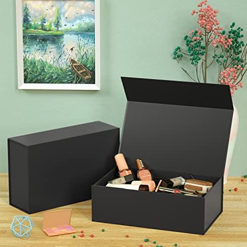 Black Gift Box, 12x6x4'' Gift Boxes with Lids for Presents - Image 6