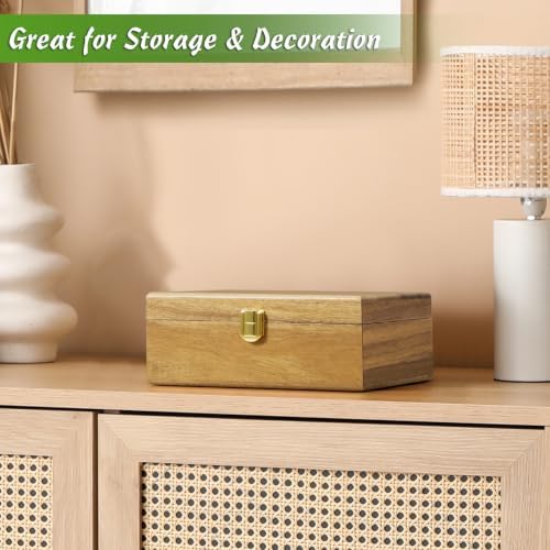 DRASTAR Small Decorative Box, Acacia Wood Box,Keepsake Box with Lid, Trinket Gift Box - Image 7