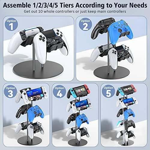 Kytok Gamer Gifts, Headset Stand 5 Tiers with Cable Organizer, Controller Stand Compatible with PS5/Xbox/Nintendo Switch/PS Portal/PS4, Headset Holder & Controller Holder for 10 Packs Controller - Image 6