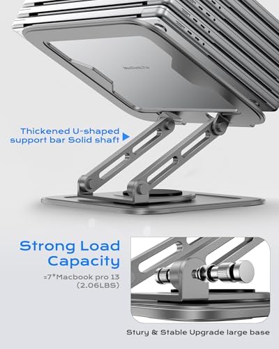 Adjustable Laptop Stand for Desk with 360 Base - Image 6