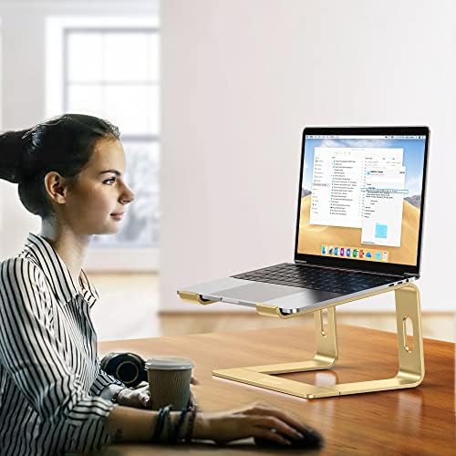 BESIGN LS03 Aluminum Laptop Stand, Ergonomic Detachable Computer Stand, Notebook Riser, Laptop Mount Compatible with Air, Pro, Dell, HP, Lenovo More 10-15.6" Laptops, Gold - Image 7