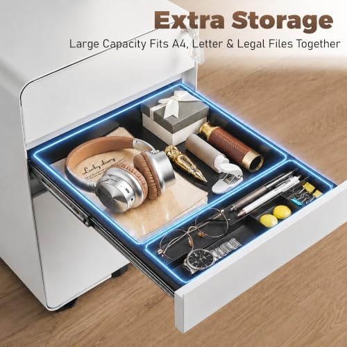 3 Drawer Mobile File Cabinets for Home Office - Image 7