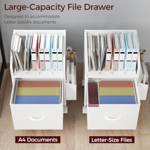 MAHANCRIS Small File Cabinet, Rolling Filing Cabinet for Under Desk - Image 7