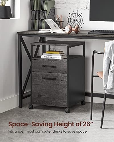 VASAGLE 2 Drawer File Cabinet, Rolling Printer Stand - Image 7