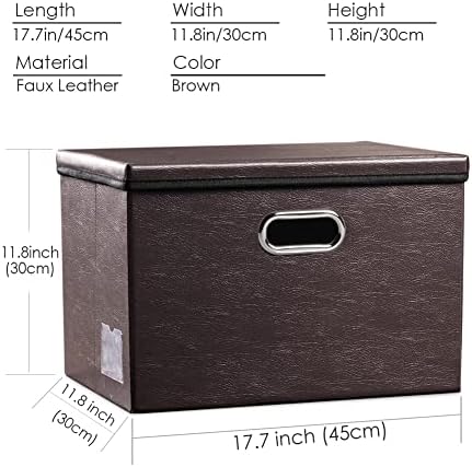 Leather Foldable Storage Bins with Lids,Closet Storage Boxes 40L - Image 6