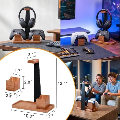 Solid Wood Metal Controller Stand with Modular Storage for Game Room Desk - Image 7