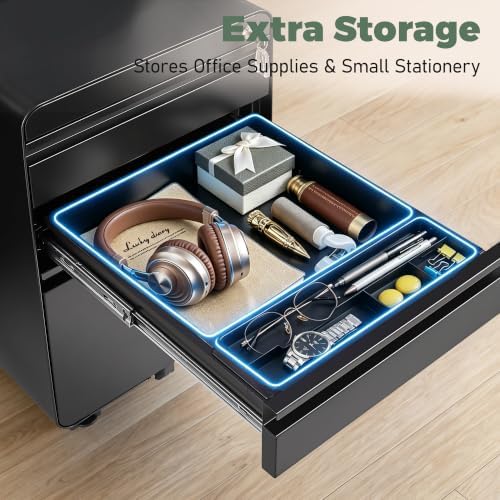 Lockable 3 Drawer Filing Cabinets for Home Office - Image 7