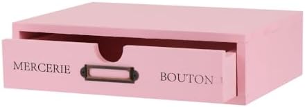 Wooden Drawers Pink Wood Desktop Organizer with Drawers by Unknown