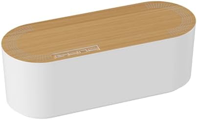 D-Line Cable Management Box, Power Strip Holder, Floor Outlet Hiders, Desk Cord Organizer, Cover TV Wires, Wire Storage, Extension Hider, Office Concealer for Cords - Small, Wood-Effect Lid by D-LineUSAinc