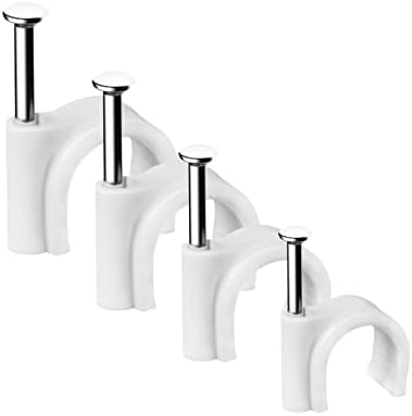 Cable Nails Clips, 400 Pcs, 4mm 6mm 8mm 10mm, Wire Wall Clips, White by Abnii