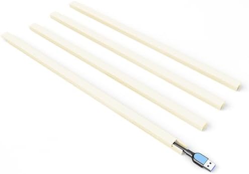 Delamu 56.7in Cord Hider, Cord Covers for Mini Wire on Wall, Paintable Cable Hider Wire Covers for Cords, Self-Adhesive Cable Cover Management, Easy Set-up Wires Hiders for TV, W0.55 H0.4in, Beige by DELAMU