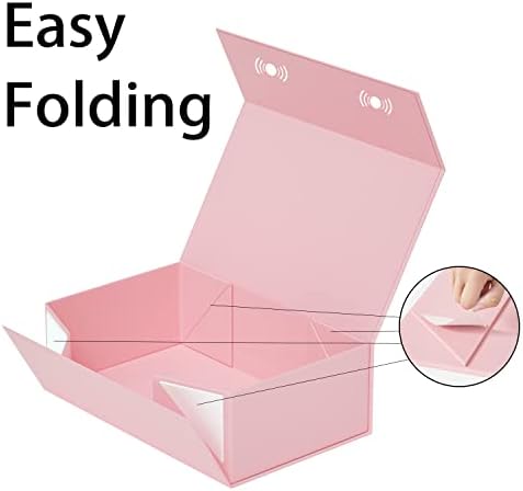 5 Pack Pink Gift Box, 9.5x6x3'' Gift Boxes with Lids for Presents - Image 4