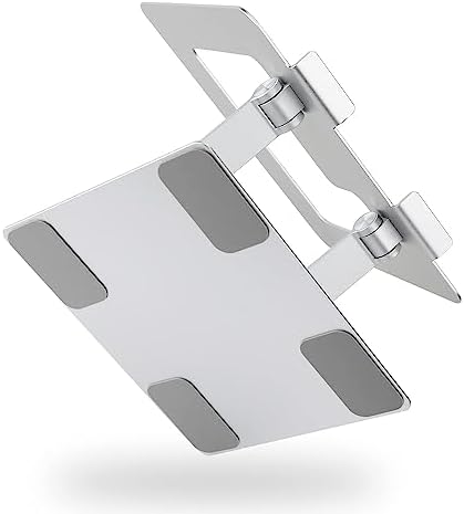 Amazon Basics Sturdy and Portable Ergonomic Laptop Stand for Desk,Height Adjustable Riser with Ventilated Cooling,Foldable,Fits All Laptops up to 17.3 Inch,Silver,10 x 8.7 x 6 in,(Pack of 12) - Image 4