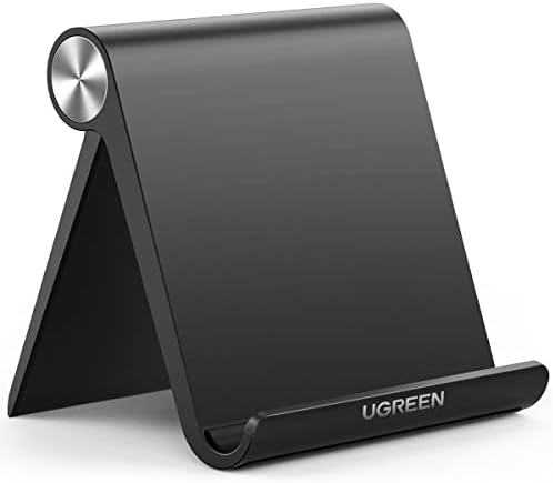 UGREEN Tablet Stand Holder Adjustable Portable Desktop Dock Office Compatible with iPad Pro 11 9.7 10.5 Air Mini 5 4 3 2 iPhone 17 16 15 14 13 12 Black (Pack of 2) by UGREEN
