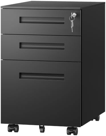 DEVAISE 3 Drawer Mobile File Cabinet, Fully Assembled Except Casters by DEVAISE