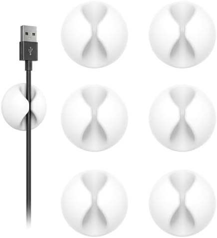 6pcs Cord Holder, Self-Adhesive Cable Clips for Phone Chargers by Shintop