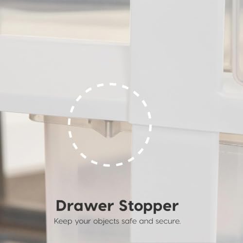 IRIS USA 4-Drawer Rolling Storage Cart, White/Clear - Image 6