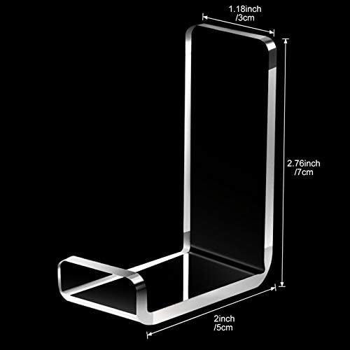 Weewooday 4 Pieces Headphone Hanger Headset Stand Holder, Clear - Image 2