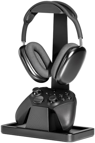 UPERGO Solid Wood Headphone Stand with Controller Holder for Desk by UPERGO