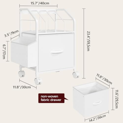 MAHANCRIS Small File Cabinet, Rolling Filing Cabinet for Under Desk - Image 3