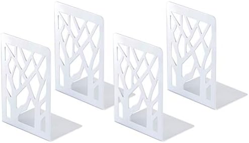 Book Ends, Bookends, Bookends for Shelves, Bookend, Book Ends for Heavy Books, White Metal Book Shelf Holder Home Decorative, Book Stoppers for Shelves, Bookend Supports 2 Pair by INN%C3%94PLUS