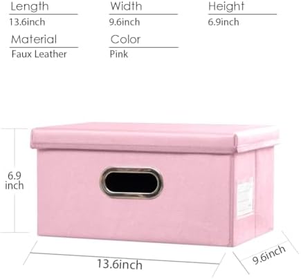 Leather Foldable Storage Boxes with Lids,Closet Storage Bins 15L - Image 5
