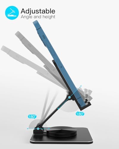 Adjustable Phone & Tablet Stand, Fits 4–9.7in Devices, Black - Image 2