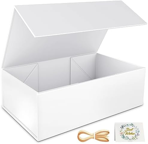 White Gift Box, 9.5x6x3'' Gift Boxes with Lids for Presents by RYDDOY