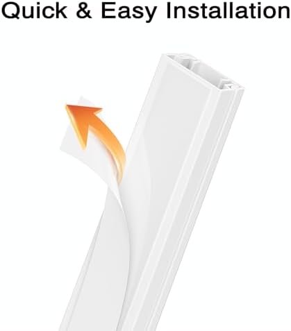 Delamu 56.7in Cord Hider, Cord Covers for Mini Wire on Wall, Paintable Cable Hider Wire Covers for Cords, Self-Adhesive Cable Cover Management, Easy Set-up Wires Hiders for TV, W0.55 H0.4in, White - Image 4