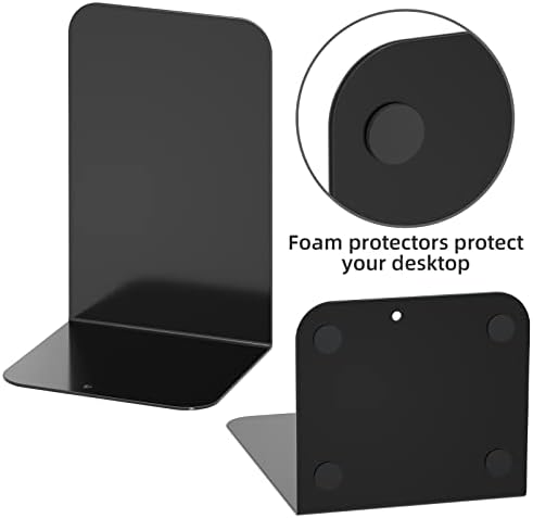 VFINE Book End 4 Pairs, Bookends for Shelves , Book Stopper for Heavy Books - Image 4