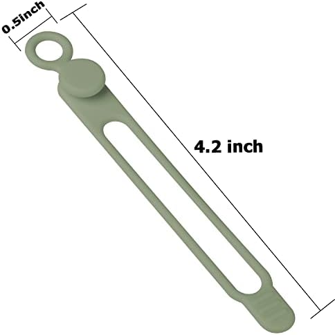 Silicone Cable Ties, Cord Organizer Cable Management(16Pcs-Green) - Image 2