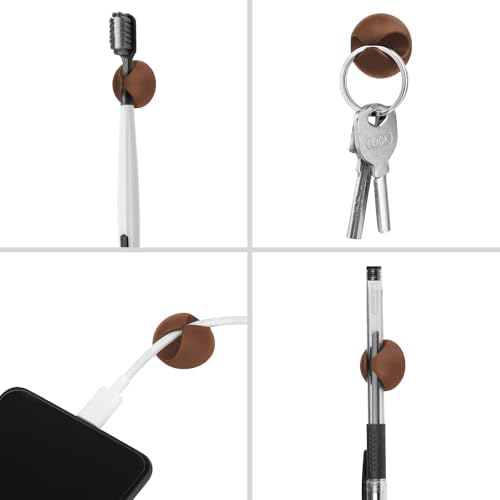 12PCS Coffee Adhesive Cable Clips Cord Organizer for Wire Management - Image 6